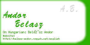 andor belasz business card